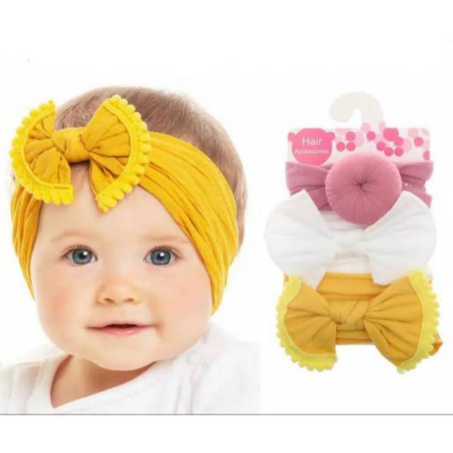 BSET6-3Pcs Set Bandana Bayi Donut