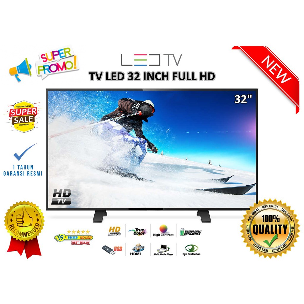 TV LED 32'' DIGITAL-SMART LAYAR FULL HD 1080p Support USB kabel HDMI Bisa Buat Monitor CCTV,PC sama Televisi