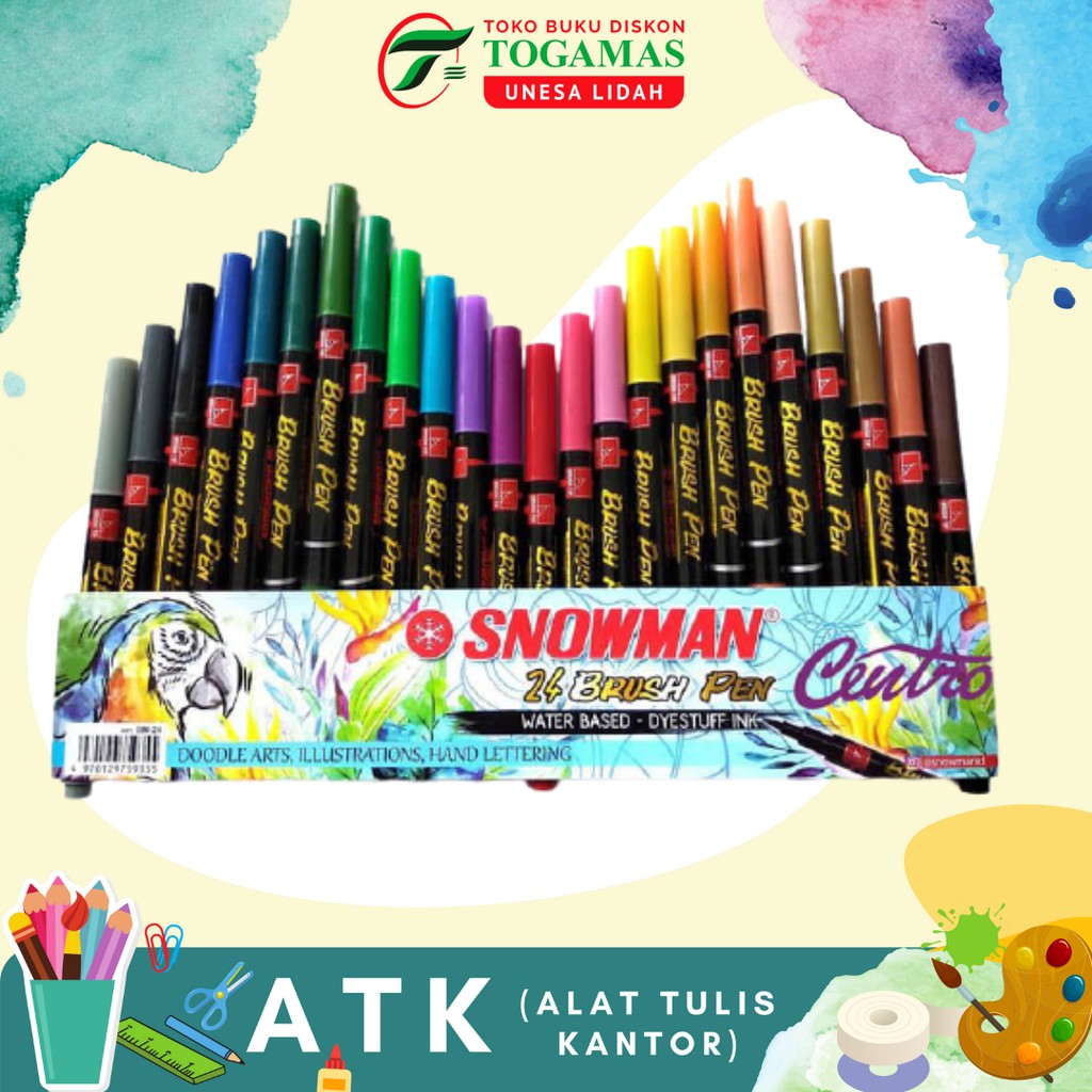 SPIDOL BRUSH PEN 0.1 BM-1 SNOWMAN WARNA LENGKAP