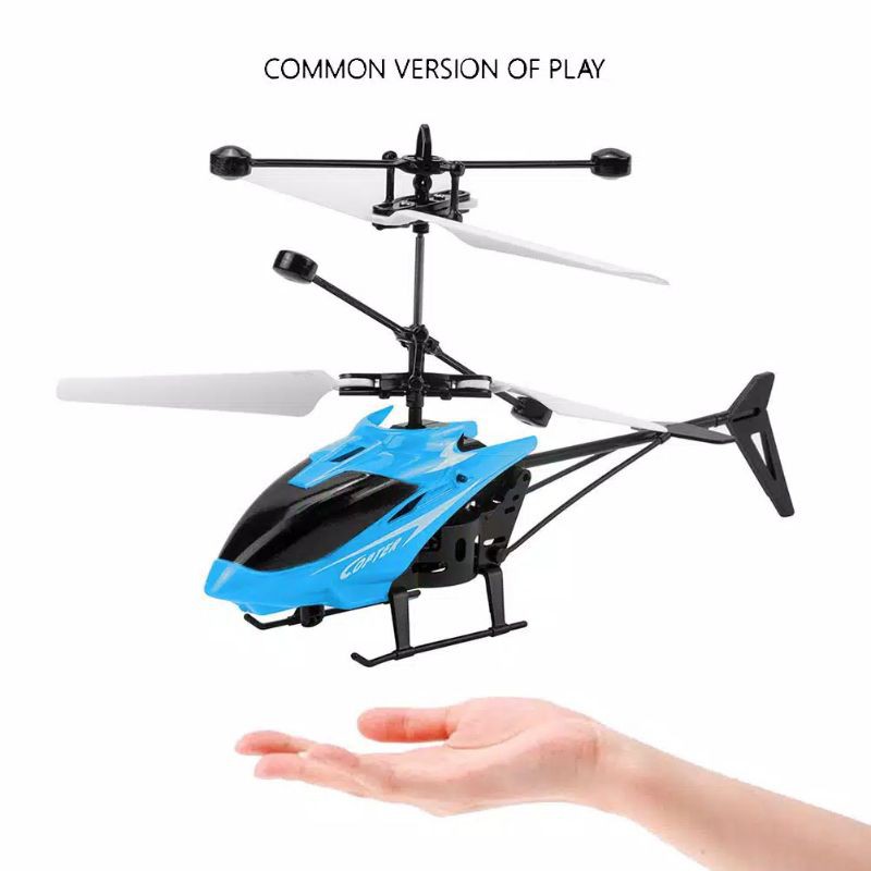 Laristerus79 Mainan pesawat helikopter rc infrared terbang sensor tangan plus remote control anak he