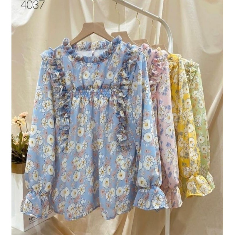 JF1707 Blouse smoke ceruty rempel import