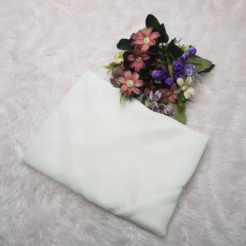 (TERMURAH) hijab Segiempat Bella Square Pollycotton premium-Broken white