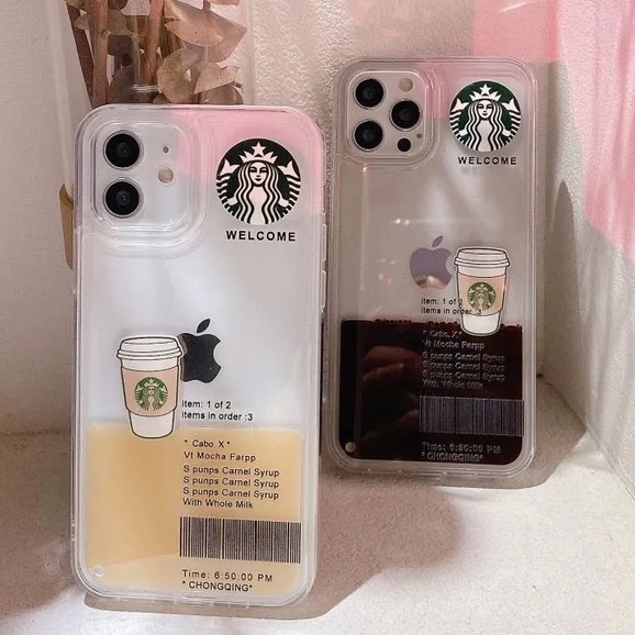 Creative Coffee Quicksand iPhone Case (Untuk Iphone 6 - iphone 13 Pro Max) Casing iPhone Populer