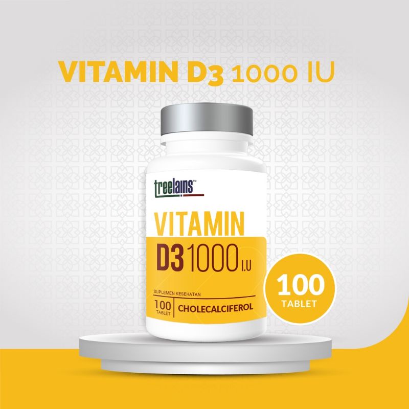 Treelains Vitamin D3 1000 IU Tablet isi 100 Tablet