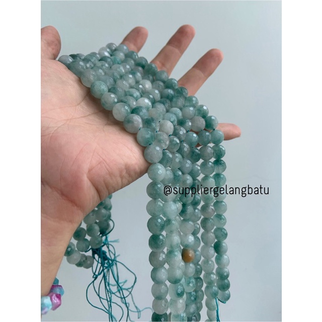 batu GIOK CINA CUTTING 10mm FACETED UKIR bahan gelang kalung green bahan kalung gelang anting strap mask kerajinan tangan craft citayam fashion week etink vintage elegan bali manik crystal perhiasan