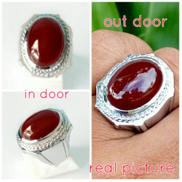 Cincin Batu Akik Natural Red Brown Rafflesia Super Termurah