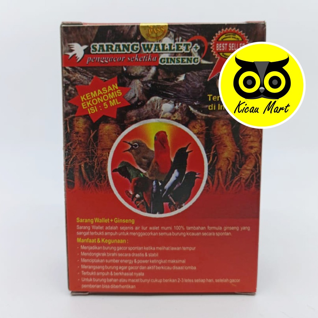 SARANG WALET PENGGACOR SEKETIKA VITAMIN BURUNG 5 ML OBAT PENGGACOR DOPING MURAI KACER PLECI SRGW5ML