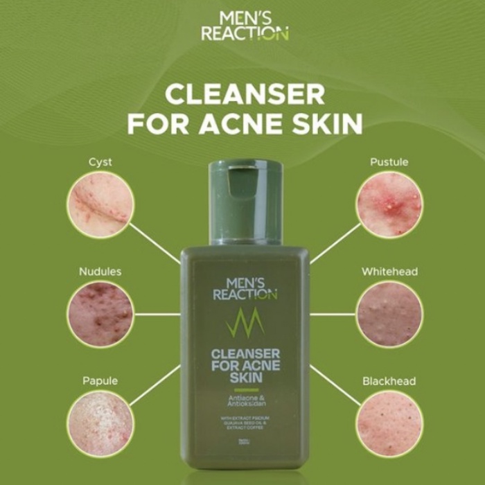 SABUN CAIR PENGHILANG JERAWAT DAN BEKAS JERAWAT BRUNTUSAN AMPUH MENS REACTION ACNO CLEAN OUT LIQUID