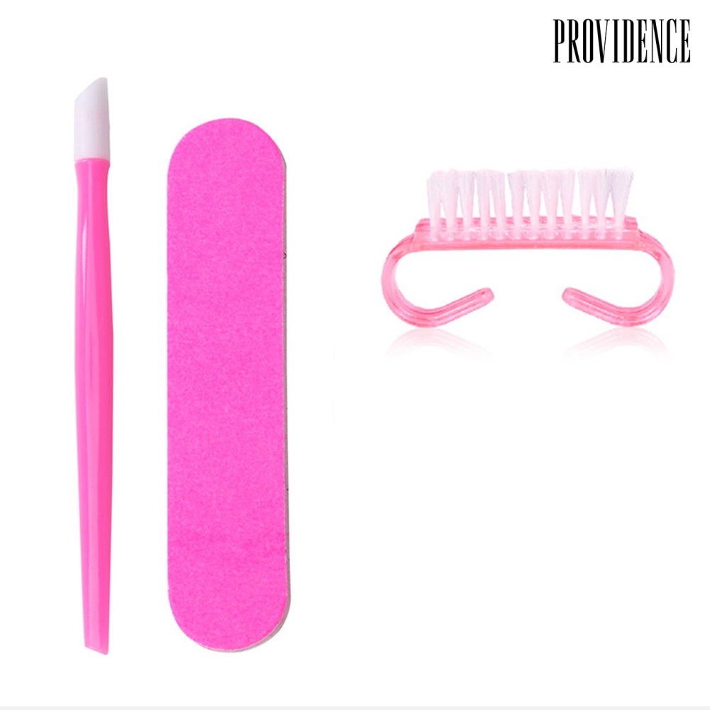 Providence Set Kuas + Buffer + Kikir Kuku Diy Untuk Nail Art