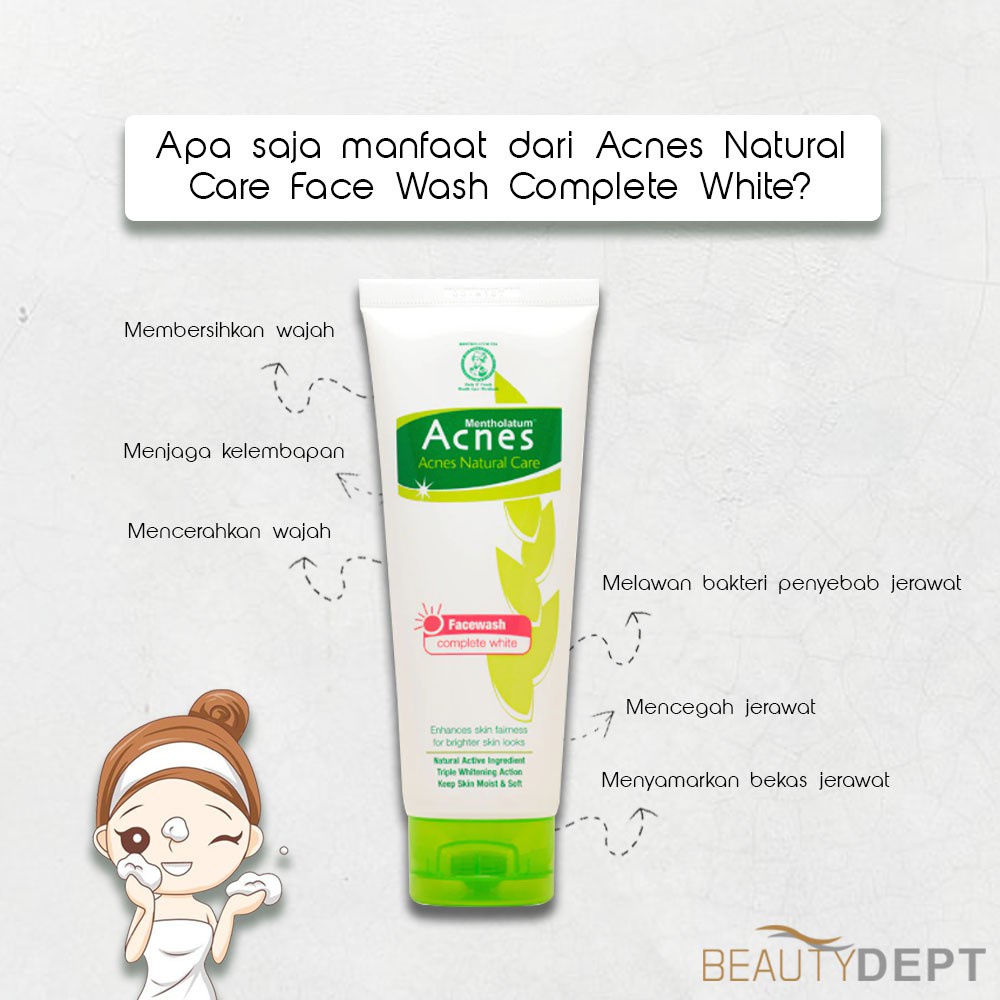 Acnes Natural Care Complete White Face Wash 50g