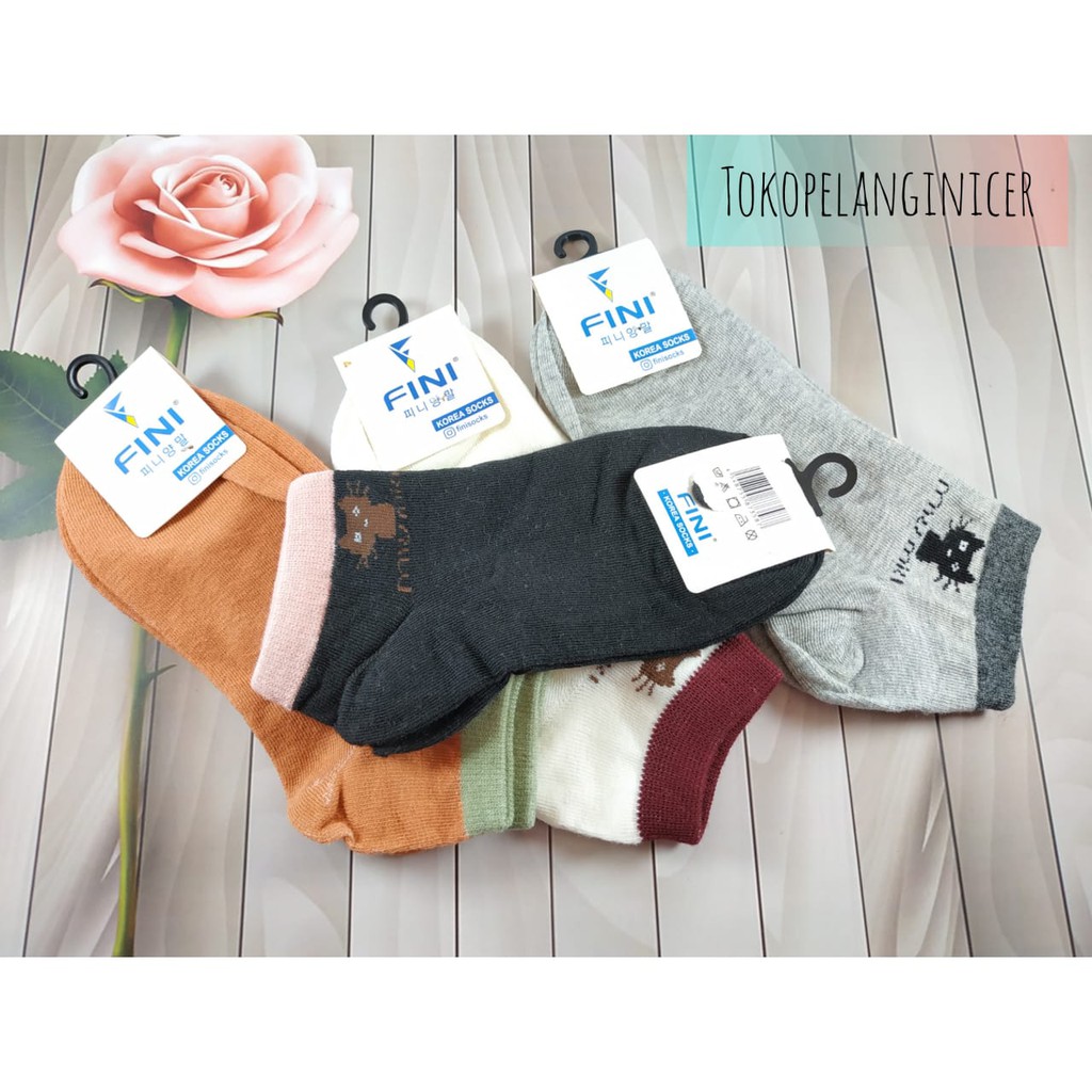 MURAH!! Kaos Kaki Pendek Motif Korea Warna Polos Wanita Tokopelanginicer