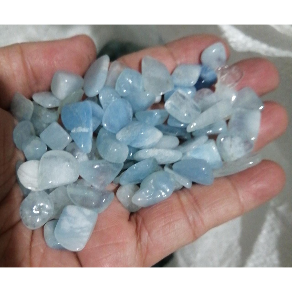 Natural Aquamarine Chips Gravel 9-12mm 100 grams TOP GRADE