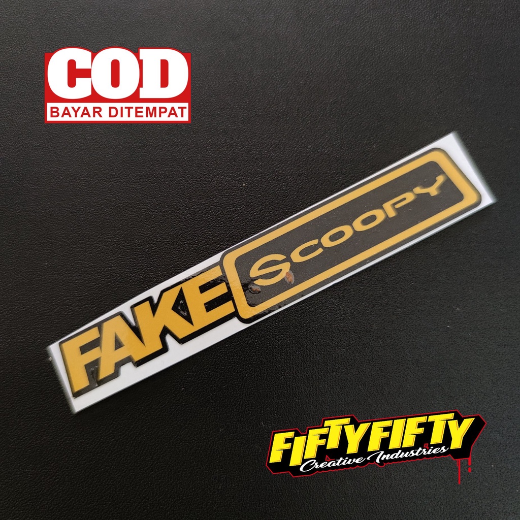 Stiker Print Cut FAKE SCOOPY Stiker Printing Laminasi Glossy Tahan Air Stiker Motor Mobil Helm Sudah Membentuk Pola Desain