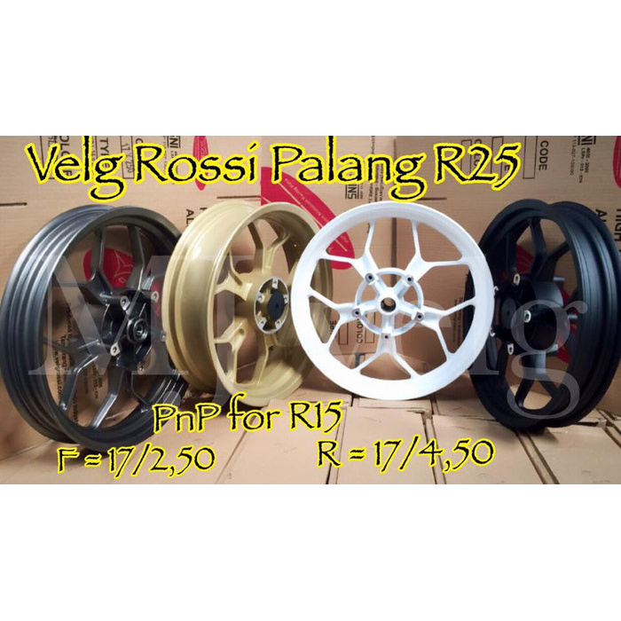Velg / Pelek tapak lebar Rossi PnP R15 model Palang R25 Ori