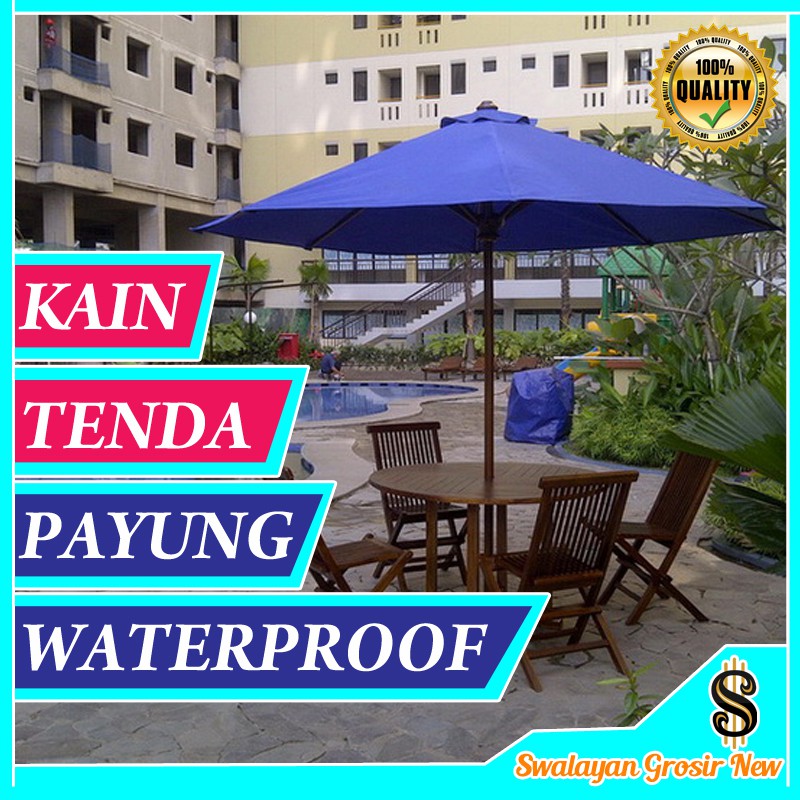 WATERPROOF KAIN TENDA MEJA PAYUNG TAMAN CAFE PANTAI TERAS HALAMAN TENDA WATERPROOF ANTI AIR