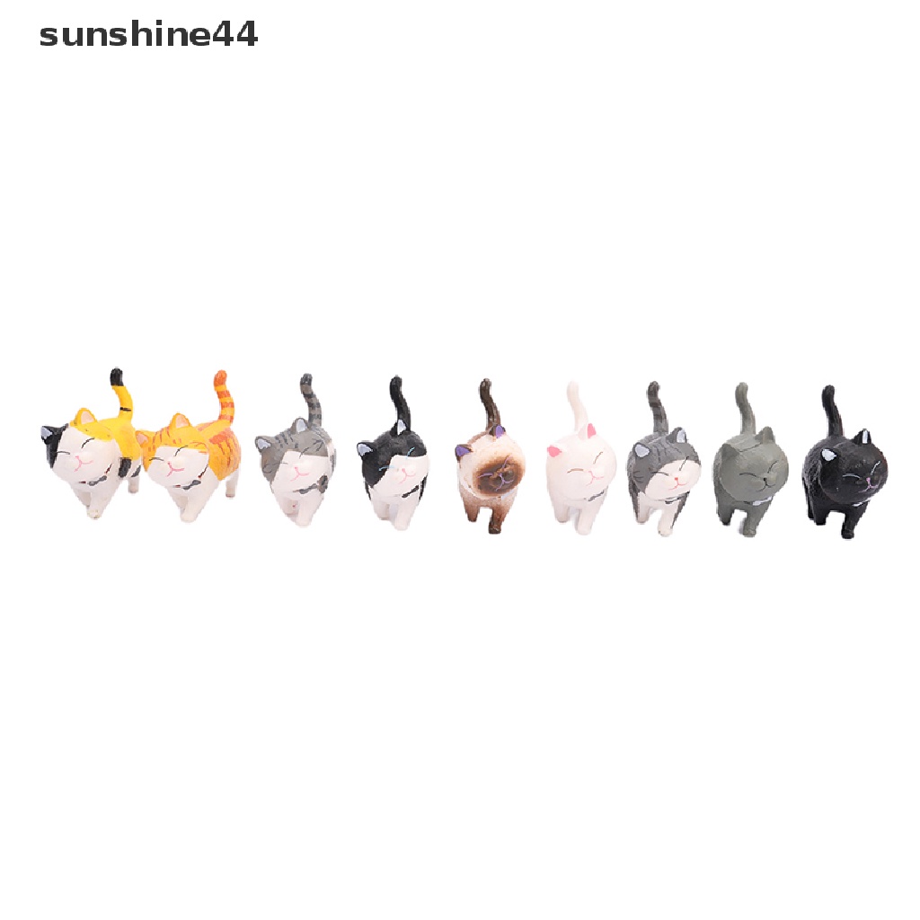 Sunshine 1PC Mainan Action Figure Kucing Mini Bahan PVC Untuk Dekorasi