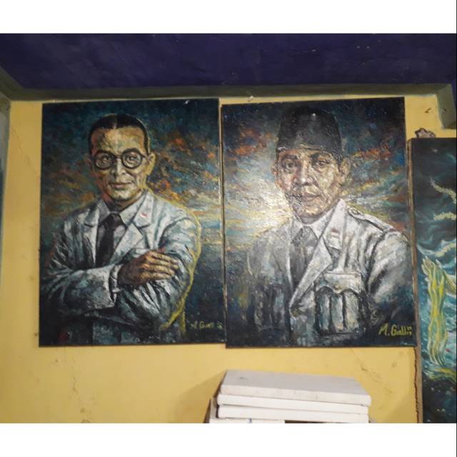 

Lulisan soekarno hatta .lukisan kanvas