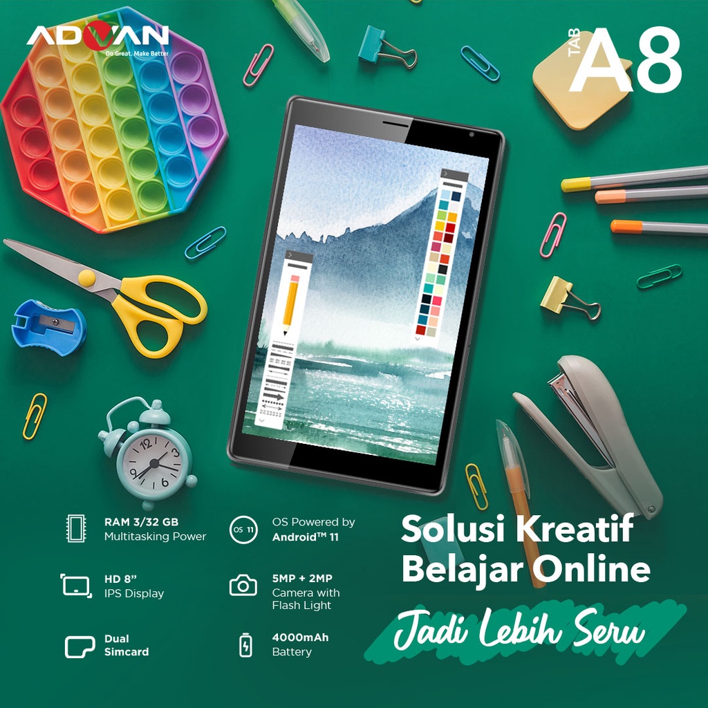 Advan Tab A8 3/32GB Tablet Garansi Resmi