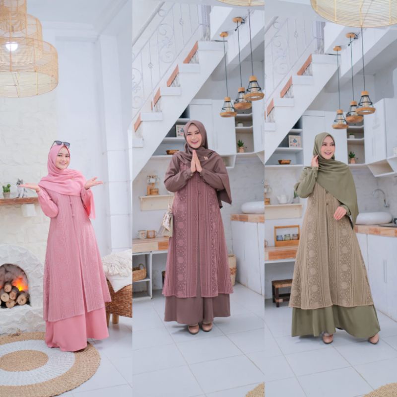 Gamis Brukat Rania / Gamis Outer / Gamis 2 in 1