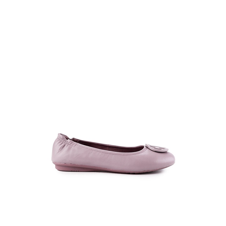 SEPATU FLAT WANITA HUSH PUPPIES ORIGINAL CASUAL KULIT ASLI PINK HW37