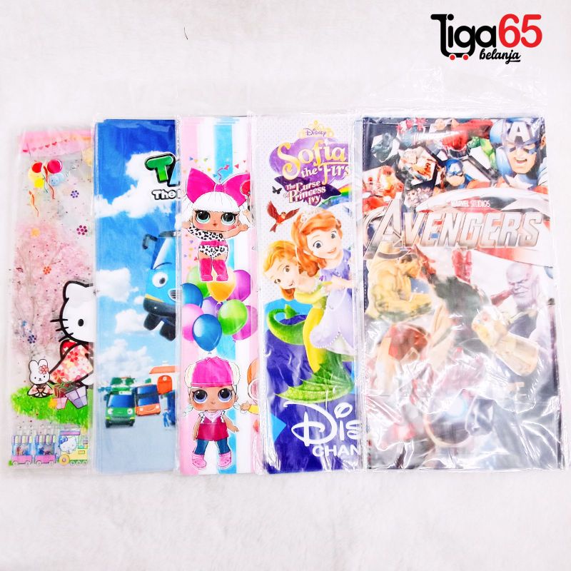 365 OPP Plastik Ulang Tahun Bingkisan Souvenir Karakter Fancy / PLASTIK OPP PACKING 22X40 GAMBAR (10PCS/PAK)