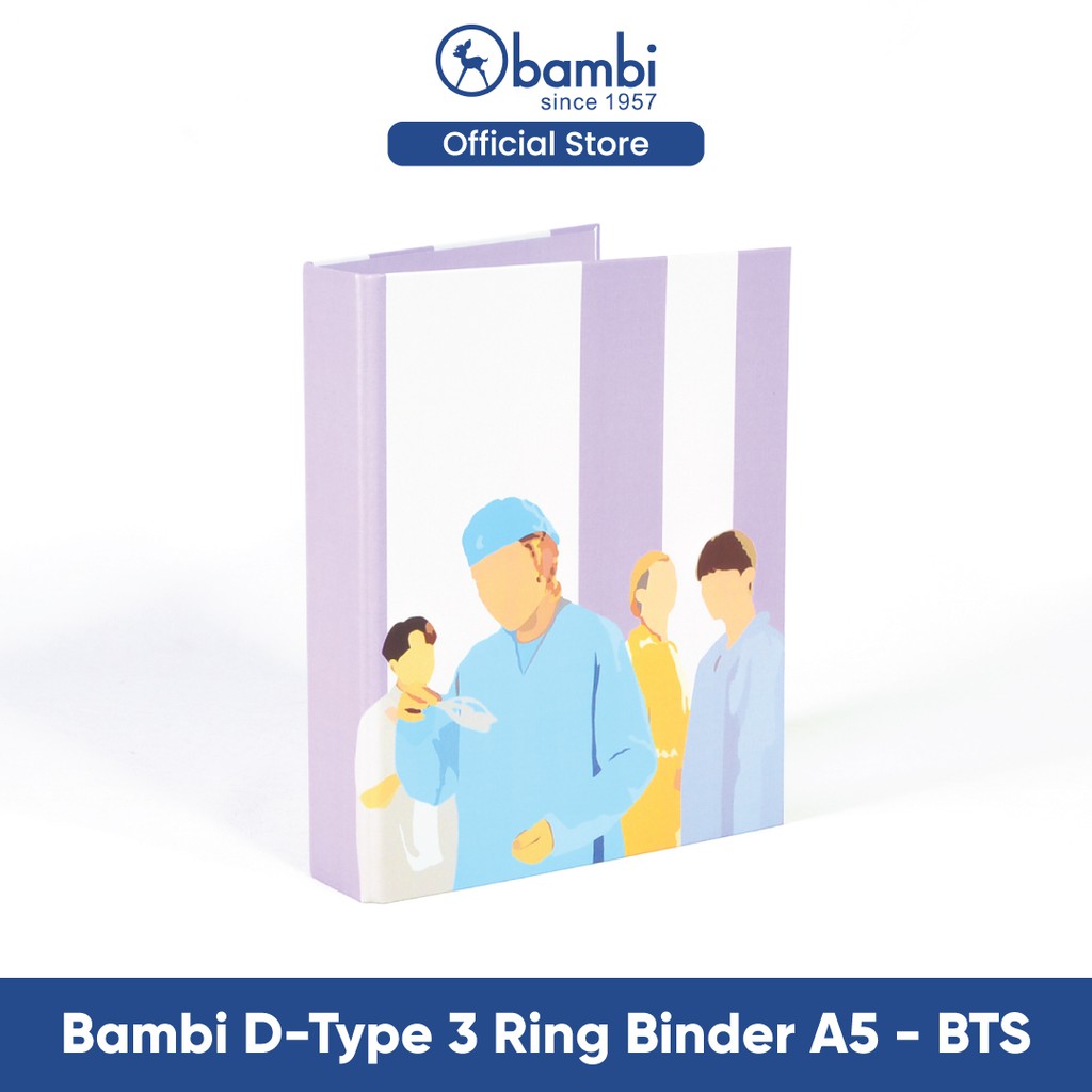 

Bambi Ring Binder A5 3 Ring D-Type Edisi K-POP BTS Series Original