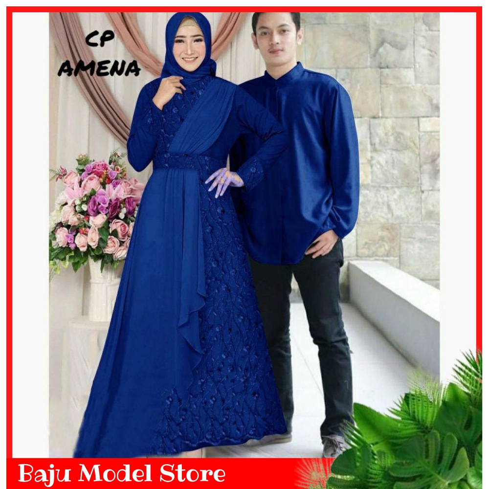 CP AMENA/COUPLE PRIA WANITA/BAJU PASANGAN GAMIS KOKO/COUPLE LARIS PESTA RESEPSI KONDANGAN/GOOD