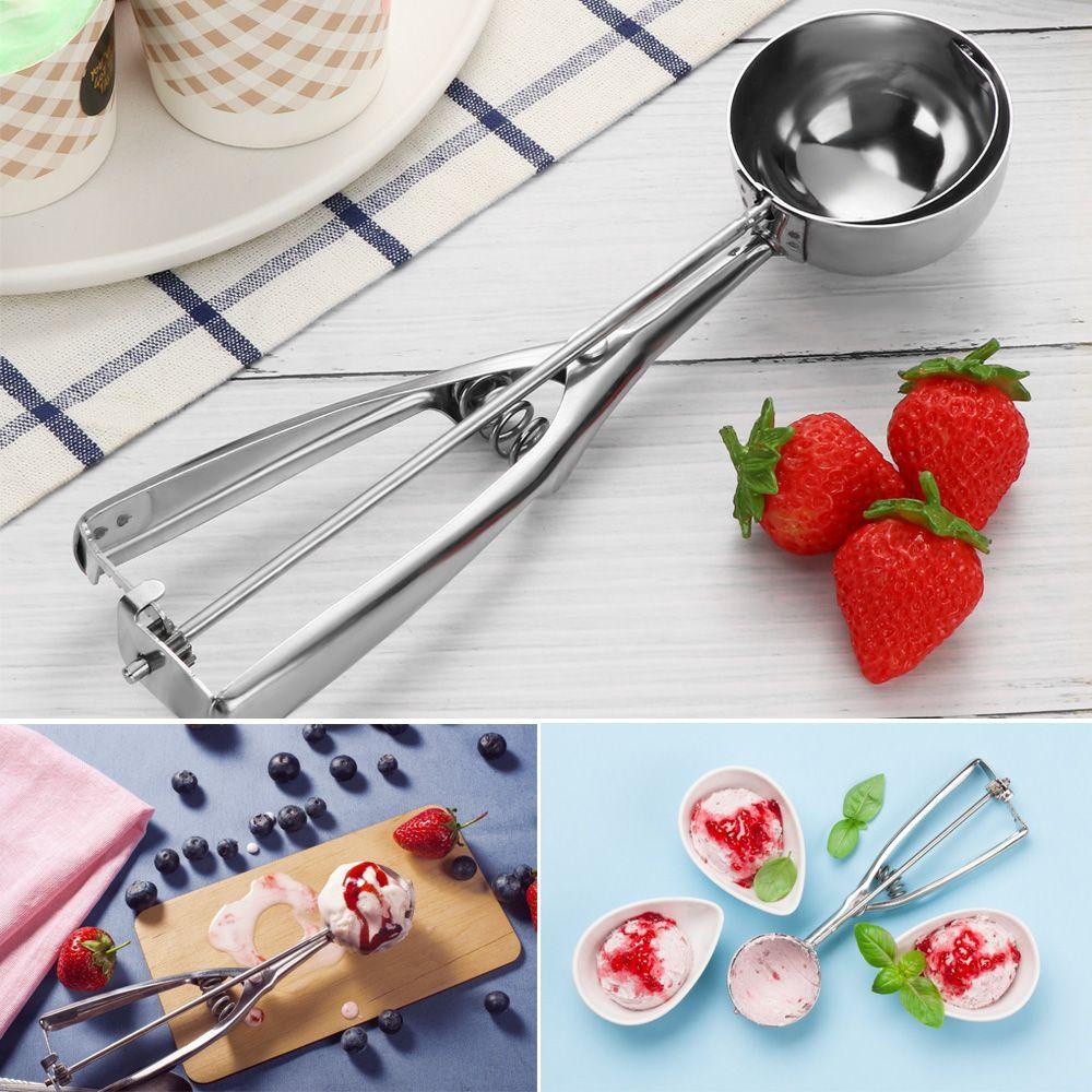 Solighter Sendok Es Krim Alat Dapur Tahan Lama Spring Handle Spoon Ball Scoop Tool