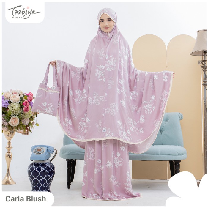 

MUKENA TAZBIYA ALLOVER CARIA SERIES ALLSIZE - Blush