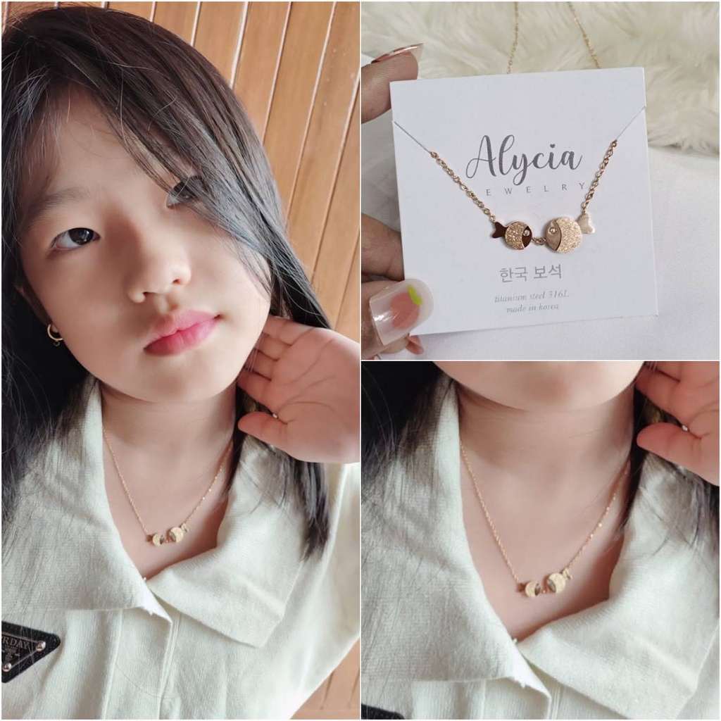 kalung anak bayi yellow fish alycia anti karat mirip emas asli
