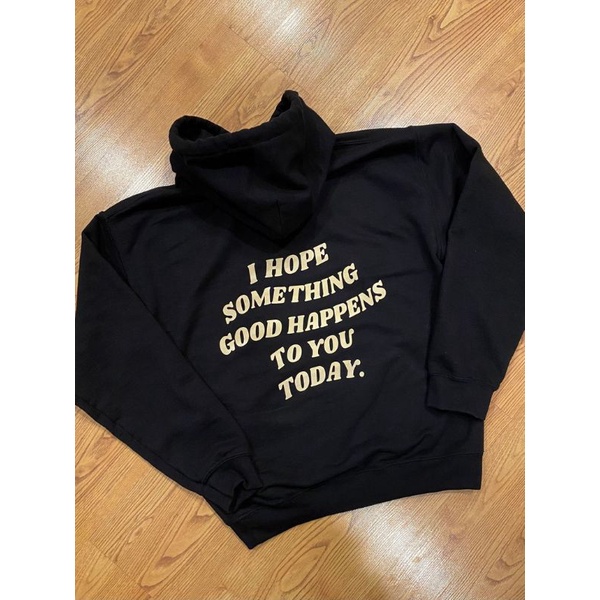 (S - 6XL) Hoodie QUOTES SMILEY Streetwear Urban Style I HOPE SOMETHING GOOD BIGSIZE Jumbo Oversize Estetik Aesthetic Tumblr