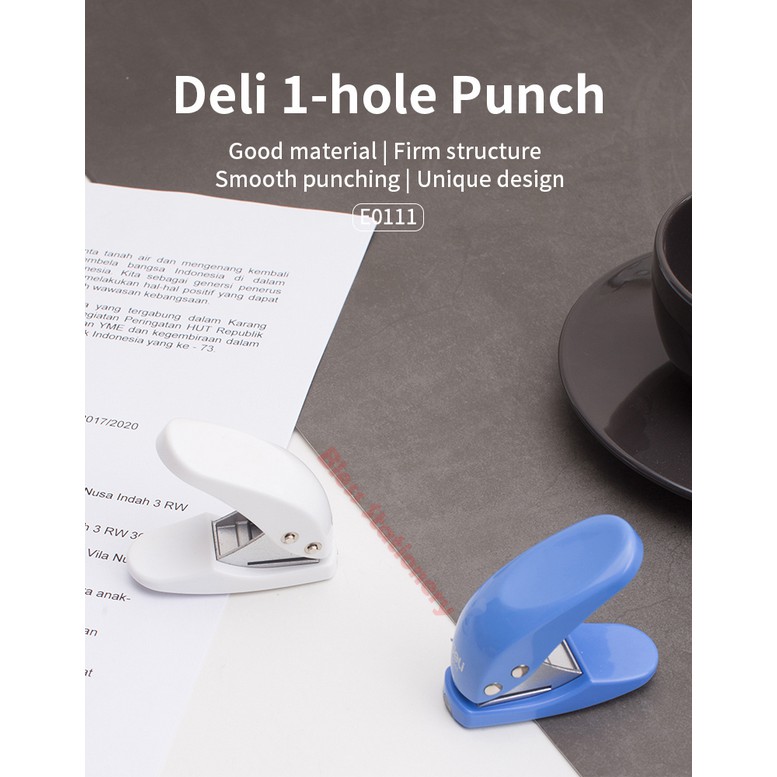 

Deli pembolong kertas satu lubang pembolong hang tag one hole punch perforator - E0111