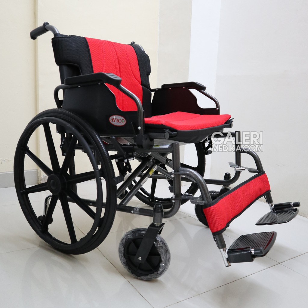 Kursi Roda Jumbo Avico Bima Dudukan Lebar Kuat Hingga Bobot 120Kg Busa Tebal Nyaman / Big Wheelchair