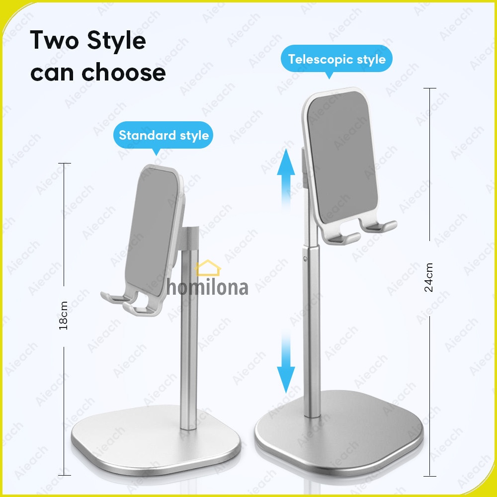 Dudukan Smartphone Stand Holder Telescopic - AIEACH K2 - Black