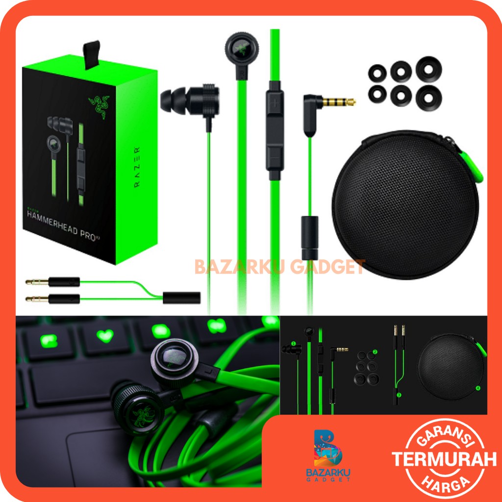 Headset Razer Hammerhead Pro V2 Earphone Gaming Razer Earphone Razer Earphone Gaming Headset Gaming