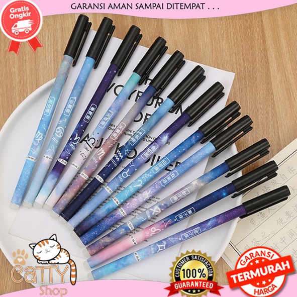 

pulpen gel Zodiak original impor plastik buku alat tulis pulpen dan tinta