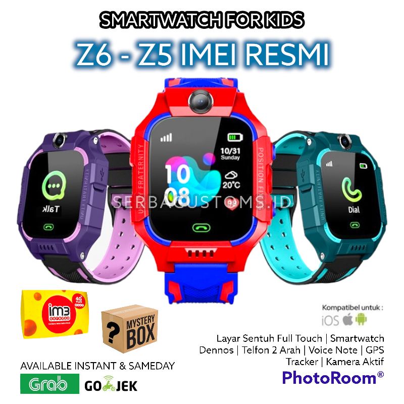 Jam Tangan Imo Anak Anti Air Z5 / Z6 Gps Tracker Sos Termurah Memantau Lokasi Anak Imei Aktif