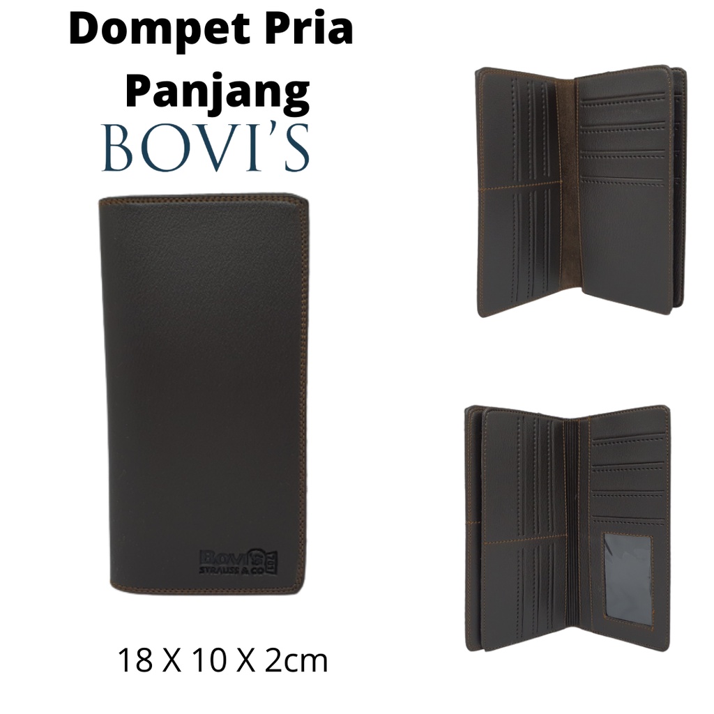 Dompet Pria Cowok Laki Dewasa Bovis Panjang Original Ori Asli Harga Murah Kualitas Distro Bahan Kulit PU Model Keren Anak Muda Terbaru dan Kekinian