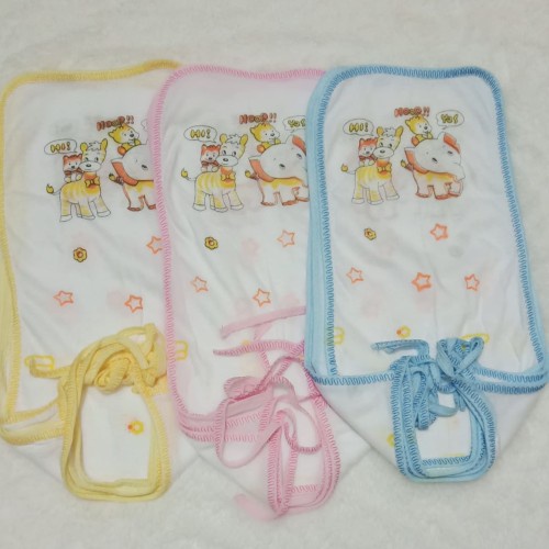 6 Pcs Popok Ikat Bayi - Popok Tali Random Motif - Warna Dasar Putih