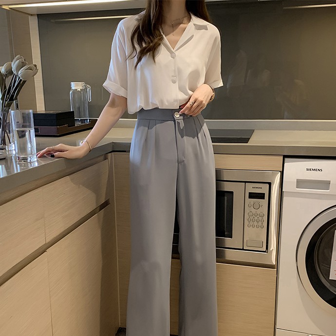 【xiaozhainv】Kemeja wanita gaya baru lengan pendek desain atasan longgar-3