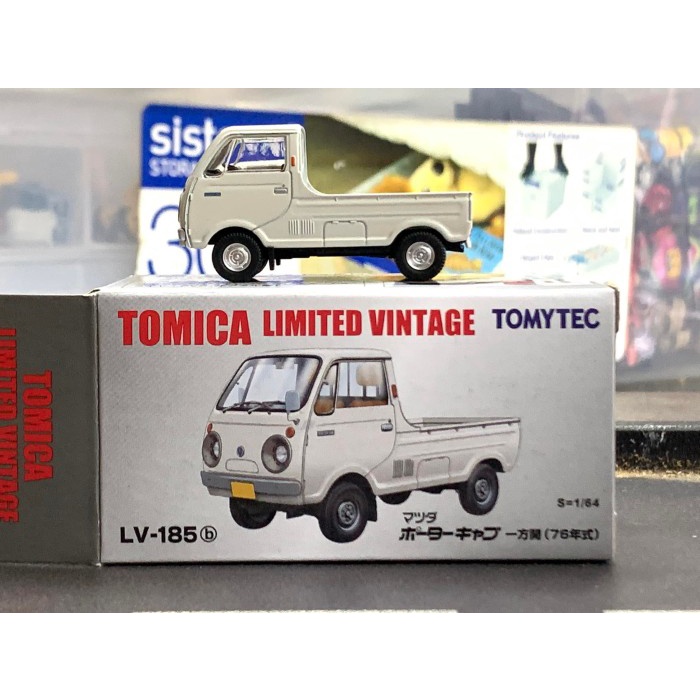 Tomica Limited Vintage LV-185b Mazda Porter Cab with Figure and Barrel