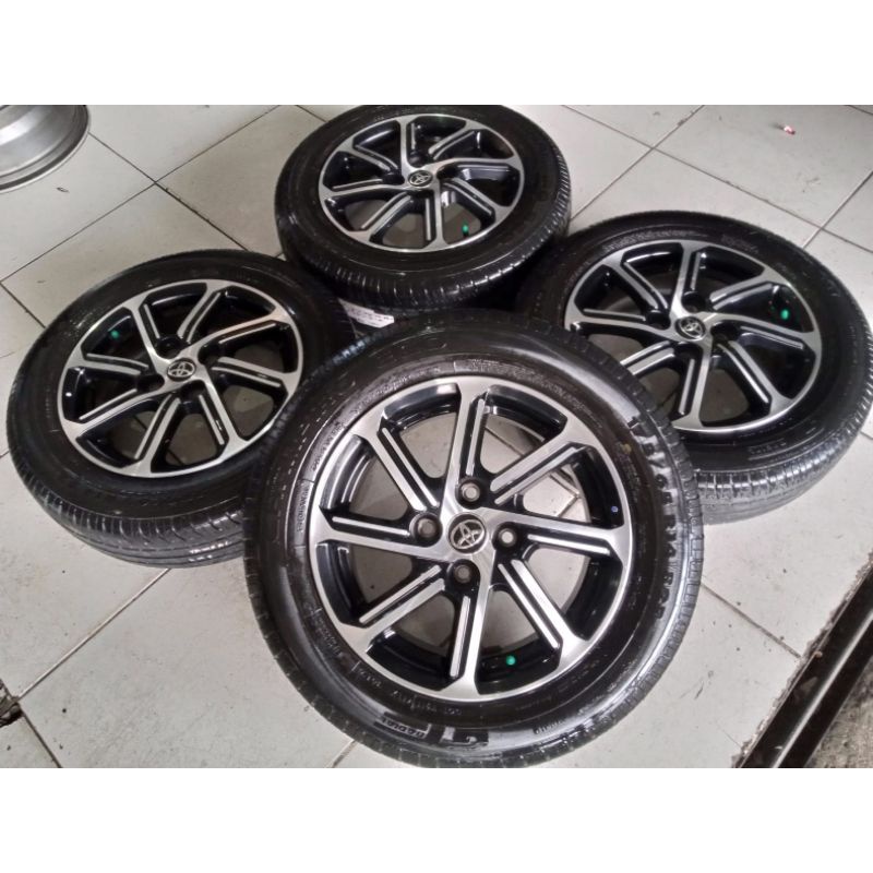 Velg Mobil Bekas Original Copotan Toyota new Calya Ring 14 H4x100 + Ban 175 65 r14 Buat Sigra Vios A
