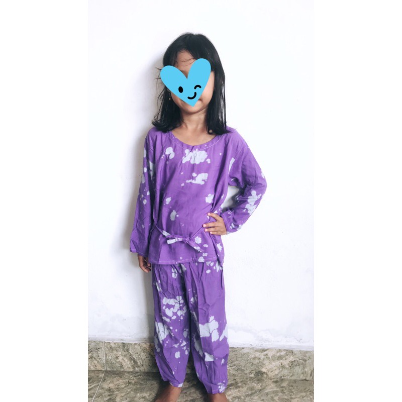 ONESET ANAK TIE DYE/ PIYAMA ANAK LENGAN PANJANG/ SETELAN ANAK