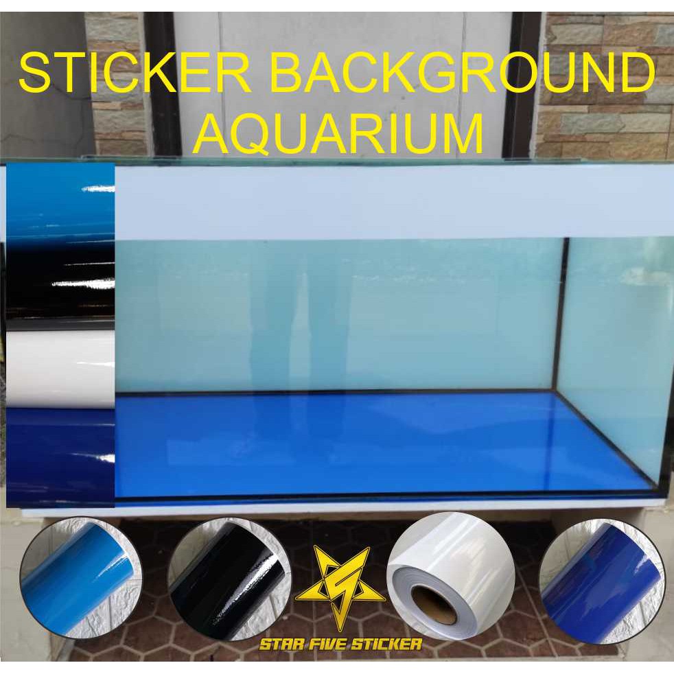 Sticker Wallpaper Stiker Background Aquarium Warna Biru Hitam Putih Begron Walpaper Akuarium