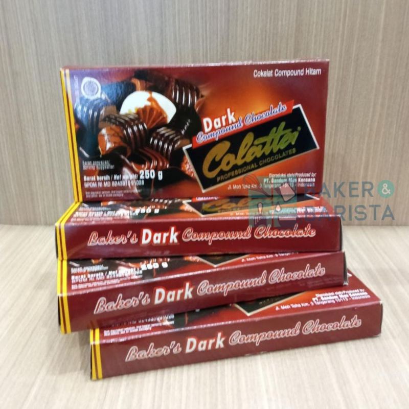 

colatta chocolate compound 250gr dark white milk variant collata coklat masak