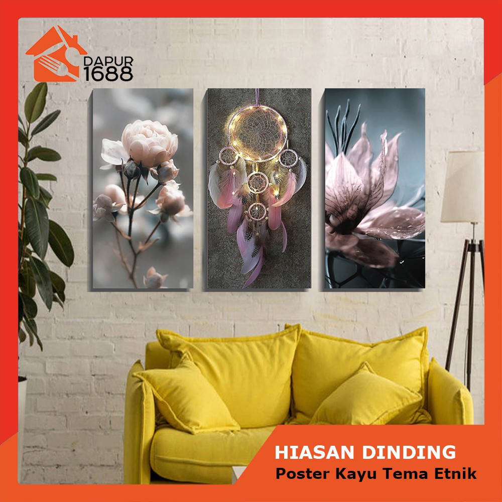 Hiasan Dinding Ruang Tamu Lukisan 3D Walldecor Dekorasi dinding aesthetic pajangan bunga
