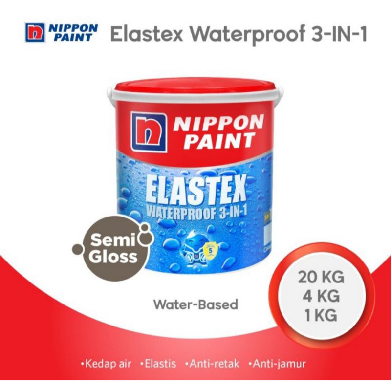 Nippon Paint - Cat Pelapis Tembok Dinding Elastex Waterproof Anti Bocor 1 Kg