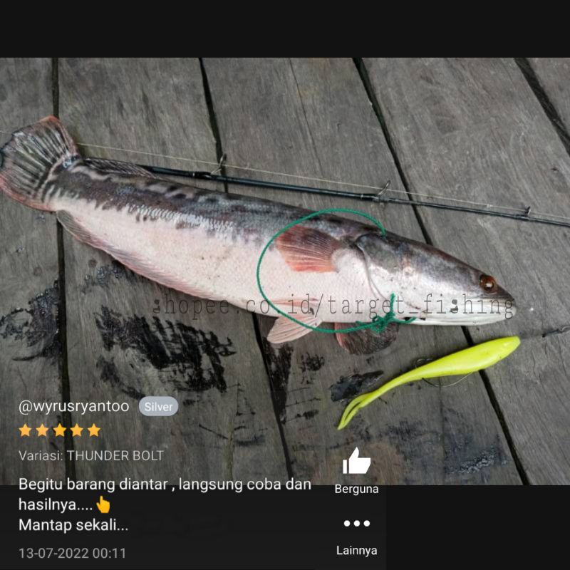 Soft Lure SILENCER 18cm 20gr LENGKAP KEVLAR Umpan Casting Toman Soft Plastic Jerk Bait