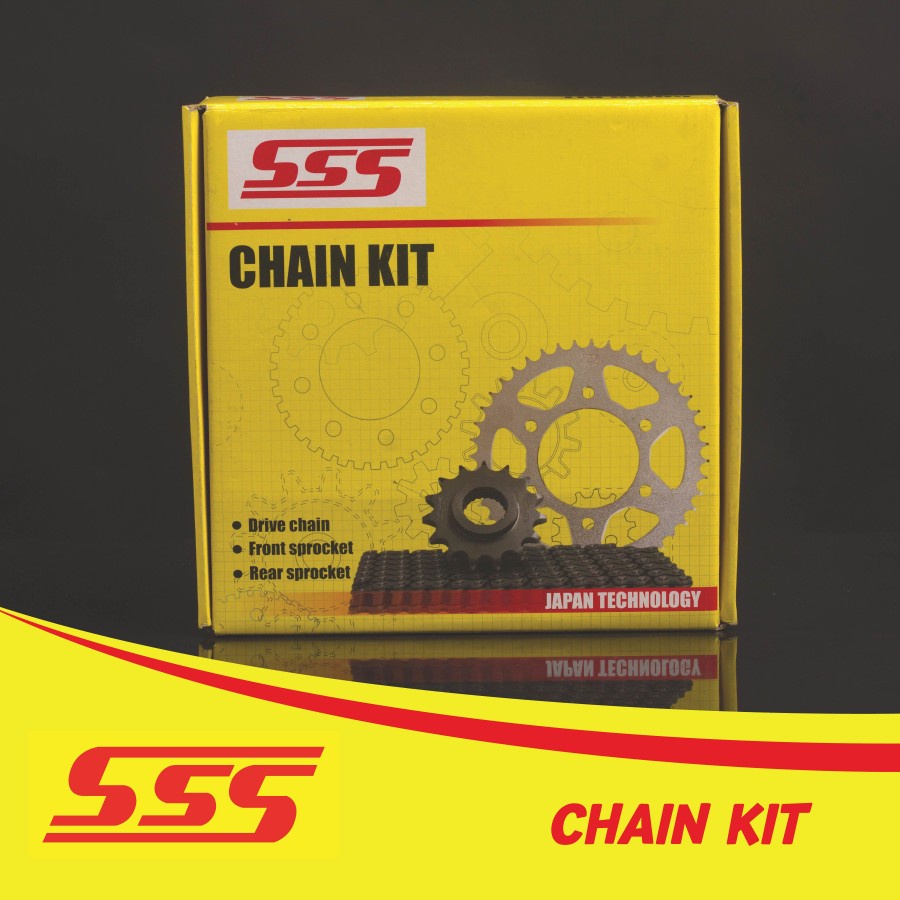 SSS CHAIN KIT SPOCKET GEAR DAN RANTAI SSS HONDA NEW ABSOLUTE REVO