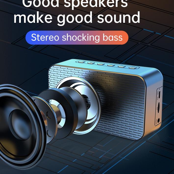 Speaker Bluetooth Portable Wireless Musik Box Jam Alarm LED Tampilan Digital Radio Mini Speker Stere